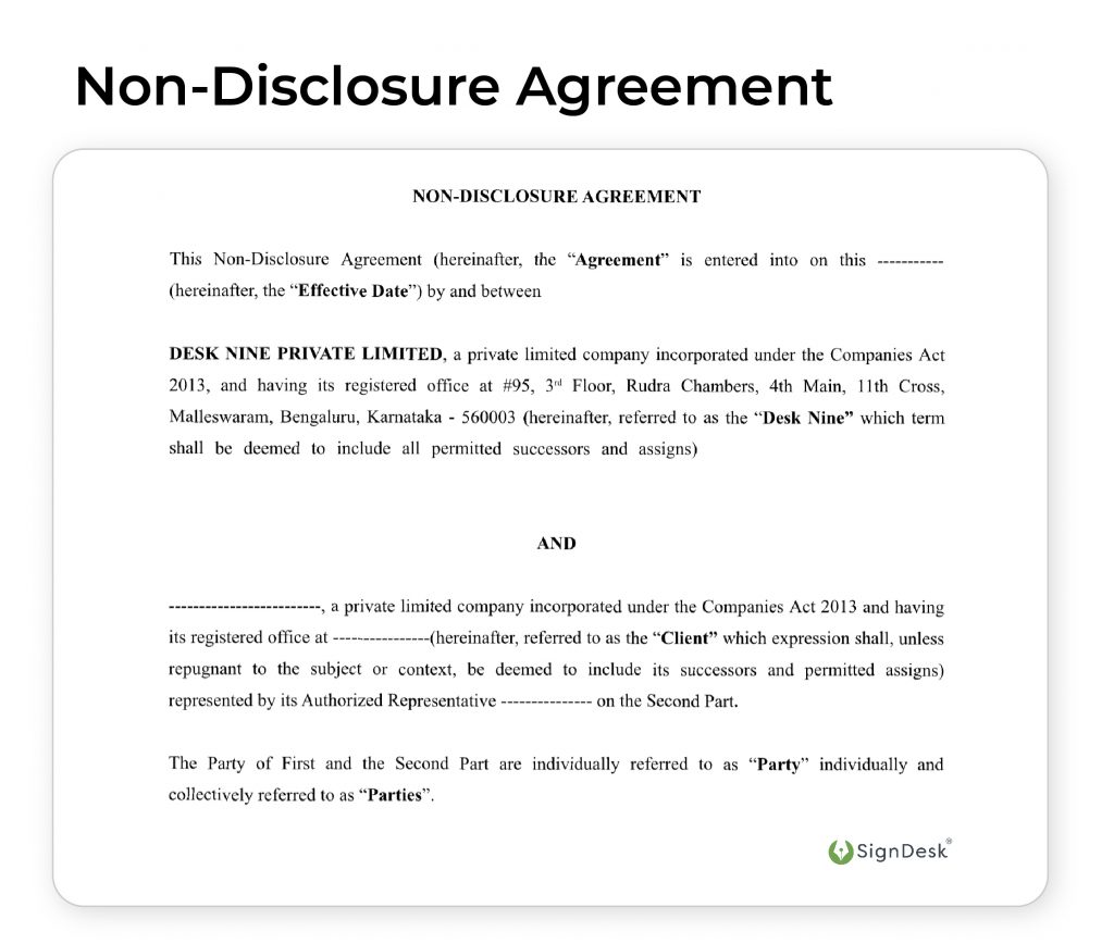 Non-Disclosure Agreement